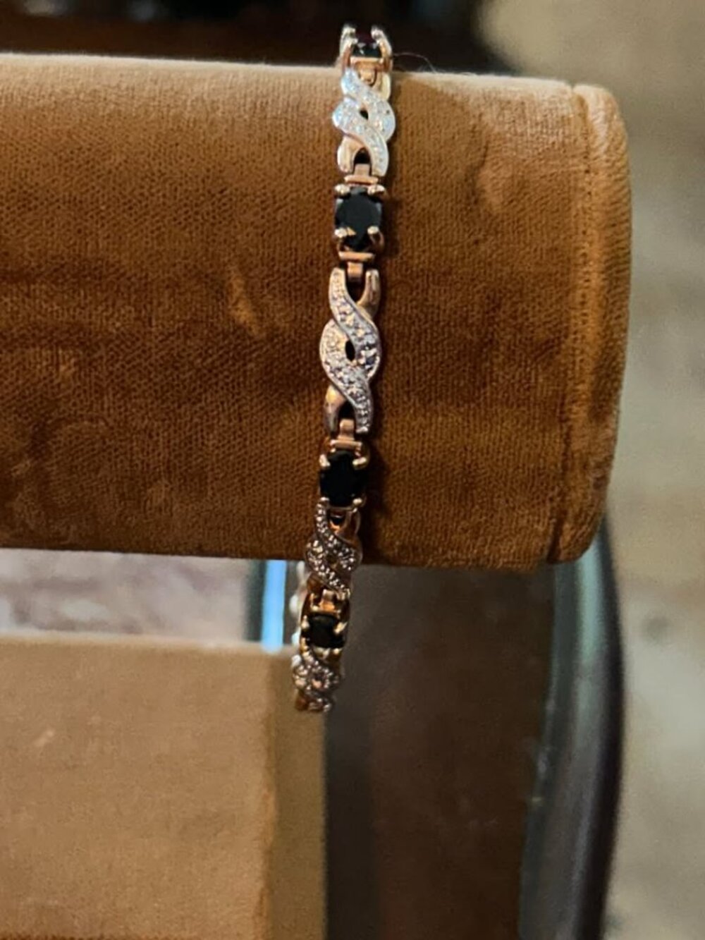 Lovely Sterling Silver Sapphire Tennis Bracelet